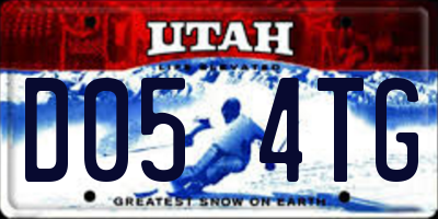 UT license plate D054TG