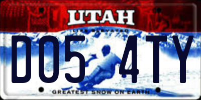 UT license plate D054TY