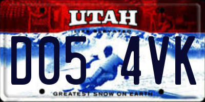 UT license plate D054VK