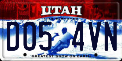 UT license plate D054VN