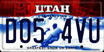 UT license plate D054VU