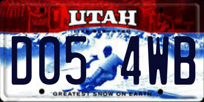 UT license plate D054WB