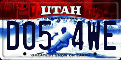 UT license plate D054WE