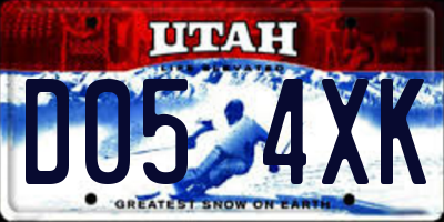 UT license plate D054XK