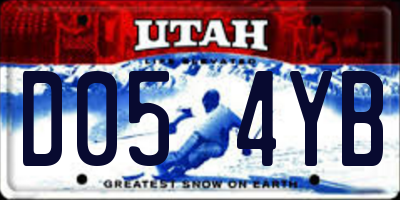 UT license plate D054YB