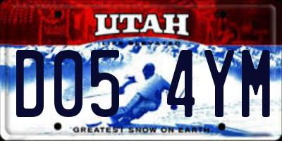 UT license plate D054YM