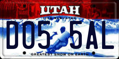 UT license plate D055AL