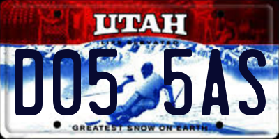UT license plate D055AS