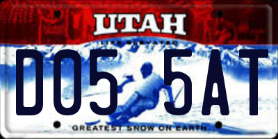 UT license plate D055AT