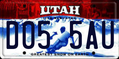 UT license plate D055AU