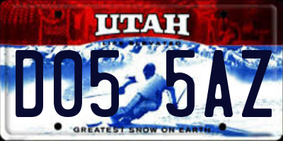 UT license plate D055AZ