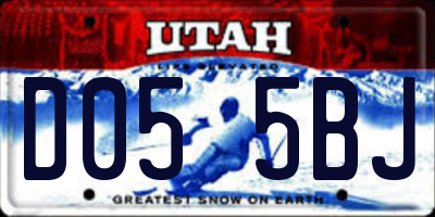 UT license plate D055BJ