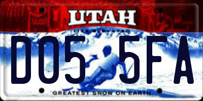 UT license plate D055FA