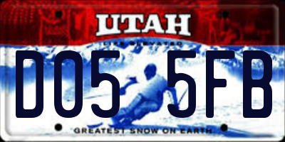 UT license plate D055FB