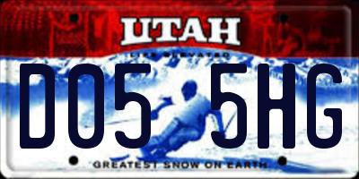 UT license plate D055HG