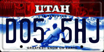 UT license plate D055HJ
