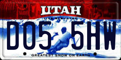 UT license plate D055HW