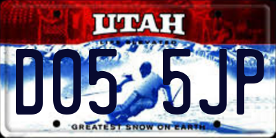 UT license plate D055JP