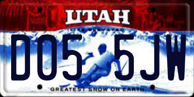 UT license plate D055JW