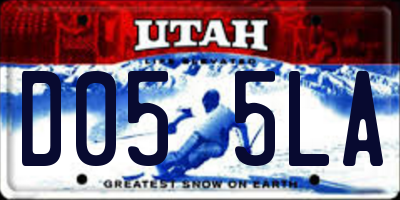 UT license plate D055LA