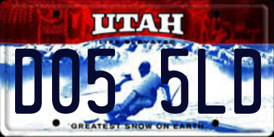UT license plate D055LD