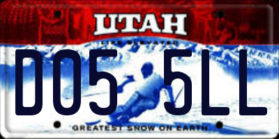 UT license plate D055LL