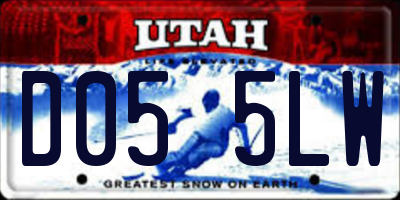 UT license plate D055LW