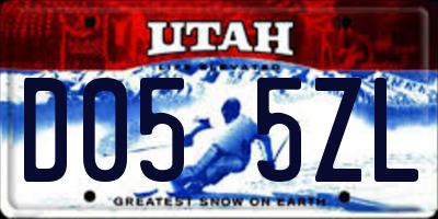 UT license plate D055ZL