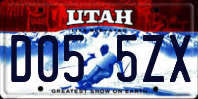 UT license plate D055ZX