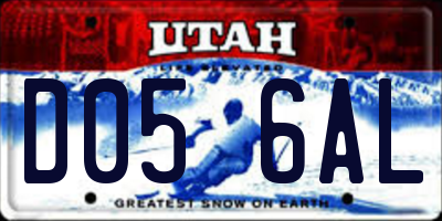 UT license plate D056AL