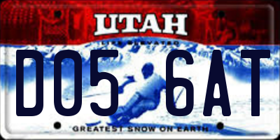 UT license plate D056AT