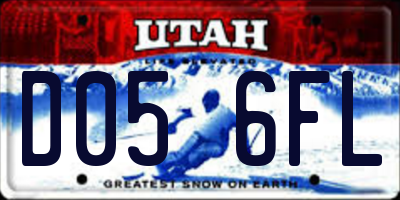 UT license plate D056FL