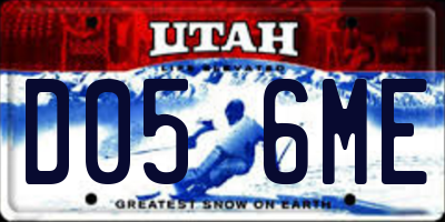 UT license plate D056ME
