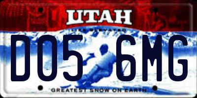 UT license plate D056MG