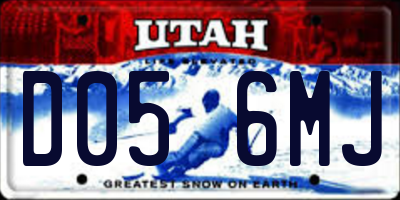 UT license plate D056MJ
