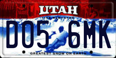 UT license plate D056MK