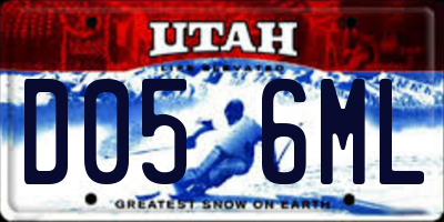UT license plate D056ML