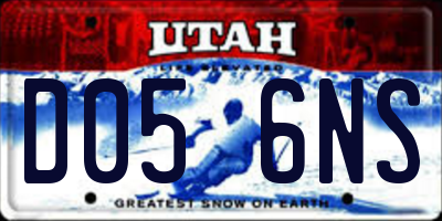 UT license plate D056NS