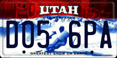 UT license plate D056PA