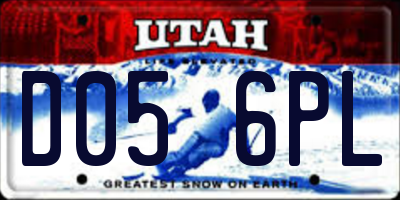 UT license plate D056PL