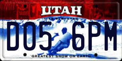 UT license plate D056PM