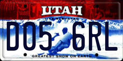 UT license plate D056RL