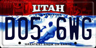 UT license plate D056WG