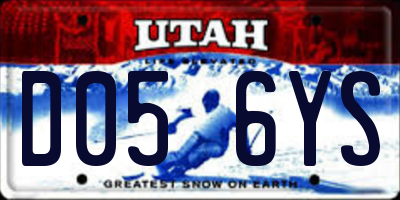 UT license plate D056YS