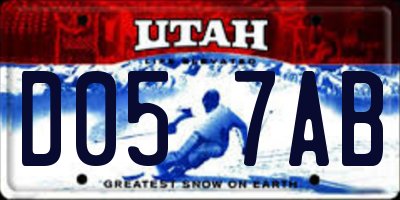 UT license plate D057AB