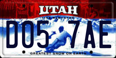 UT license plate D057AE