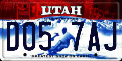 UT license plate D057AJ