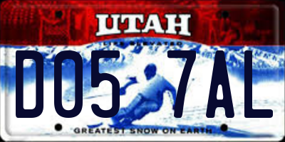 UT license plate D057AL