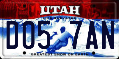 UT license plate D057AN