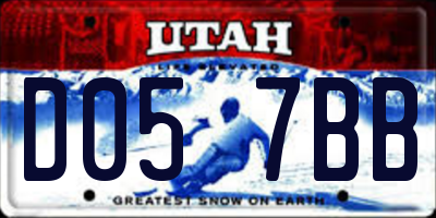 UT license plate D057BB